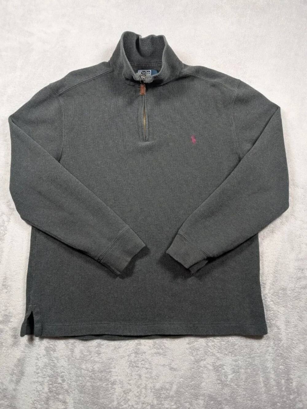 Polo By Ralph Lauren Sweater Mens Medium Gray Mock Neck Casual Business - Picture 1 of 8